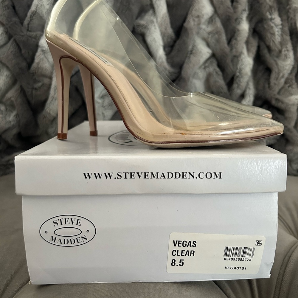 Steve Madden Women's Clear and Nude Heels